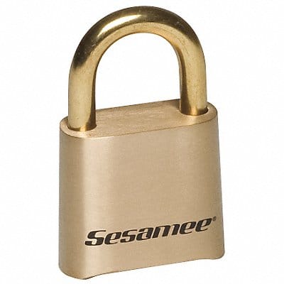 Combination Padlock 1 3/4in Rectgle Gold