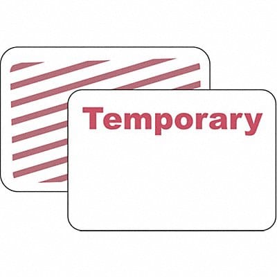 D0064 Temporary Badge 1 Day Red/White PK500