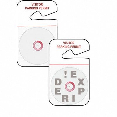 D0067 Visitor Badge 1 Day Red/White PK500