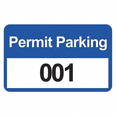 Parking Permits Bumper Wht/Blue PK100