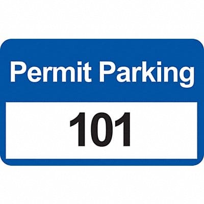 Parking Permits Bumper Wht/Blue PK100