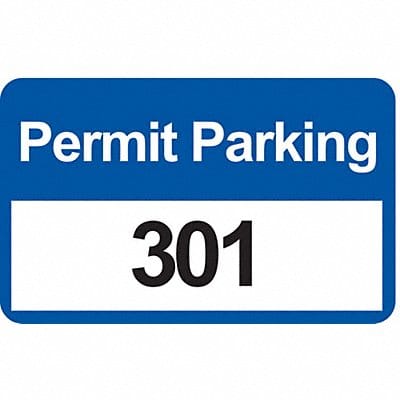 Parking Permits Bumper Wht/Blue PK100