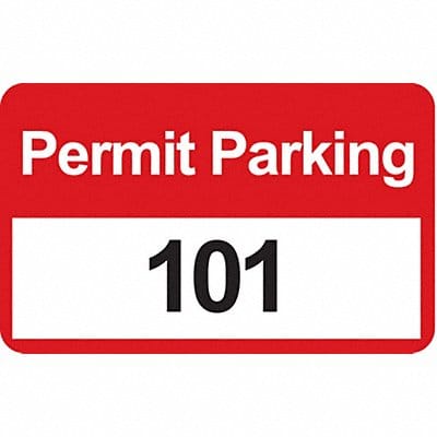 Parking Permits Bumper Wht/Red PK100