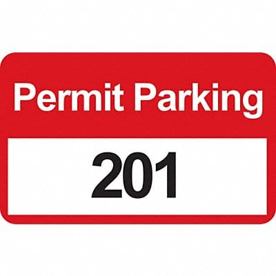 Parking Permits Bumper Wht/Red PK100