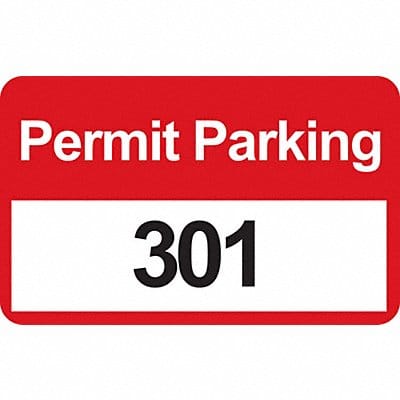 Parking Permits Bumper Wht/Red PK100