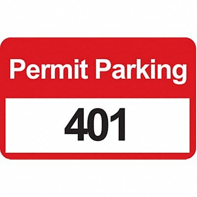 Parking Permits Bumper Wht/Red PK100