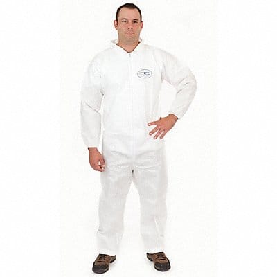 D2183 Collared Coverall Open White M PK25