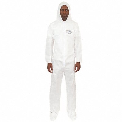 D2189 Hooded Coverall Attached Boots L PK25