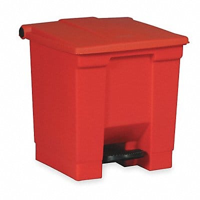 F9110 Step On Trash Can Rectangular 8 gal Red