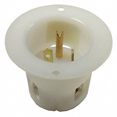 Flanged Inlet White 20 A Round 5-20P