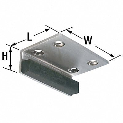 Header Door Stop Satin Nickel 3 x 2