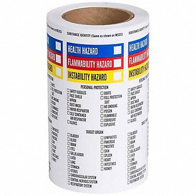 NFPA Label Paper 8 In.H 3 In.W PK500