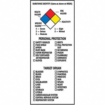 NFPA Label 8 In.H Paper 3 In.W PK500