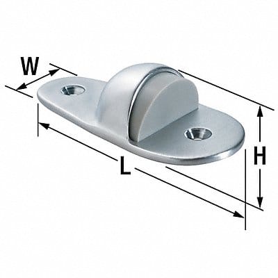 Dome Door Stop Floor Mount Satin Chrome