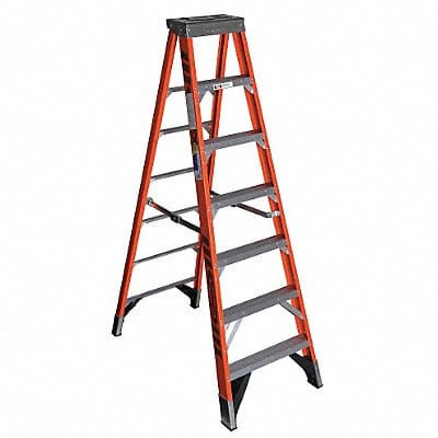 Stepladder Fiberglass 7 ft H 375 lb Cap