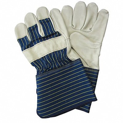 D1576 Leather Gloves Blue/Yellow L PR