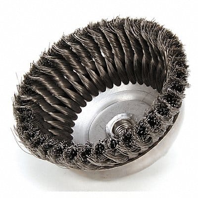 Knot Wire Cup Brush Threaded Arbor 6 In.