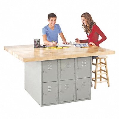 Work Station Maple Metal Frame 54 D