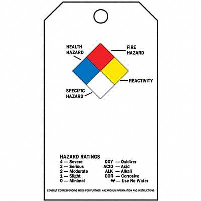 Accdnt Prvntn Tag Poly NFPA Diamond PK25