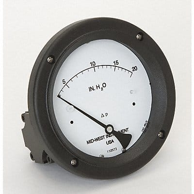 D0759 Pressure Gauge 0 to 20 In H2O