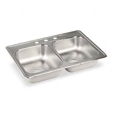 Elkay Doub Bowl Sink Rect 13inx16inx10in