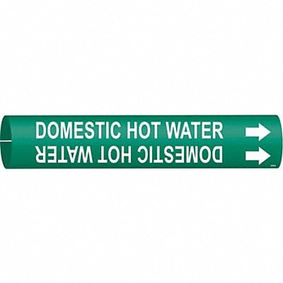 Pipe Marker Domestic Hot Water 13/16in H