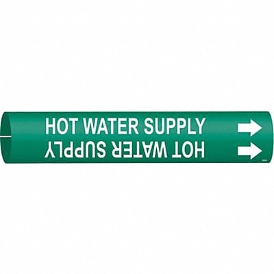 Pipe Marker Hot Water Supply 2 13/16in H