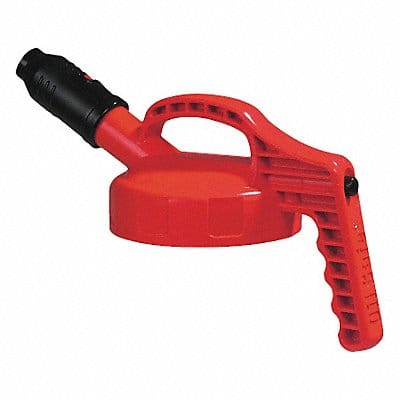 G3515 Stumpy Spout Lid w/1 In Outlet HDPE Red