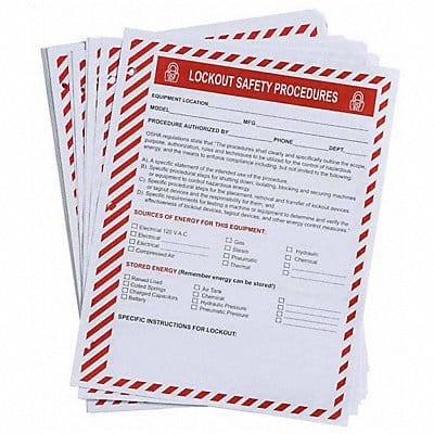 Lockout Procedure Forms 3-hole PK25