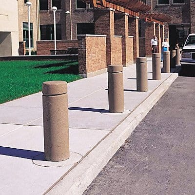 Decorative Bollard 30 in H Gray Concrete