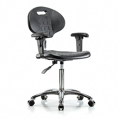 Erie Poly CR Chair Med Arms Cast Blk