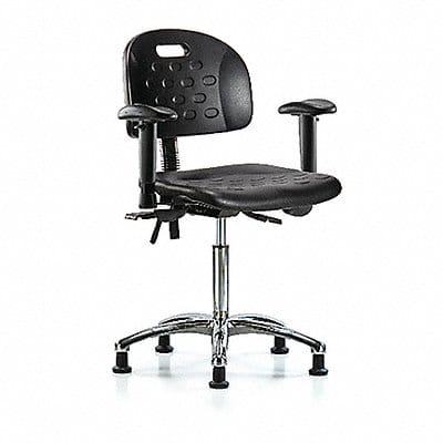 Poly Chair Chrome Med AA Stat Black