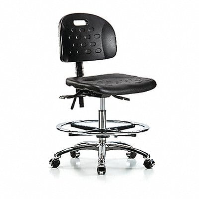 Poly Chair Chrome Med FR Cast Black