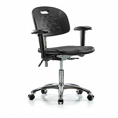 Poly CR Chair Desk Arms Casters Blk