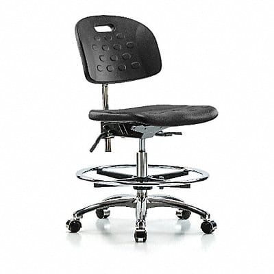 Poly CR Chair Med Foot Ring Cast Blk