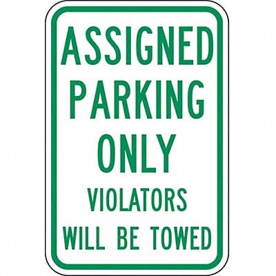 Assigned Parking Only Sign 18 x 12