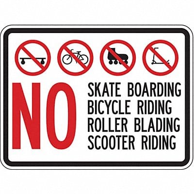 Rflctv No Skateboards Sign 18x24in Alum