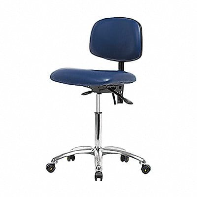 Vinyl ESD Chair Med Casters Blue