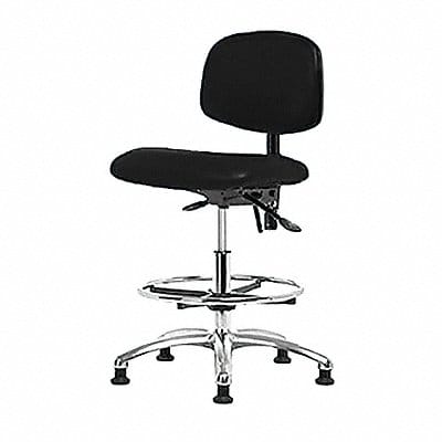 Vinyl ESD Chair Med FR Glides Black