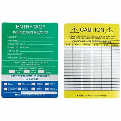 Entrytag(r) Std Insr Grn/Bl Vinyl PK100