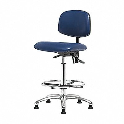 Vinyl ESD Chair High FR Glides Blue