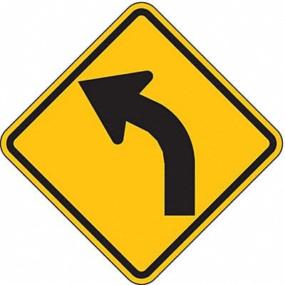 Left Curve Traffic Sign 12 x 12