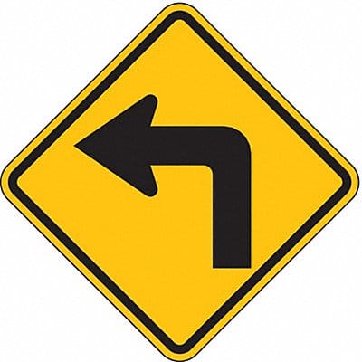 Left Turn Traffic Sign 24 x 24