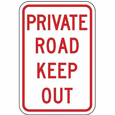 Private Road Traffic Sign 18 x 12