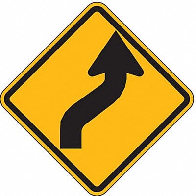 Reverse Curve Right Traffic Sign 12 x12