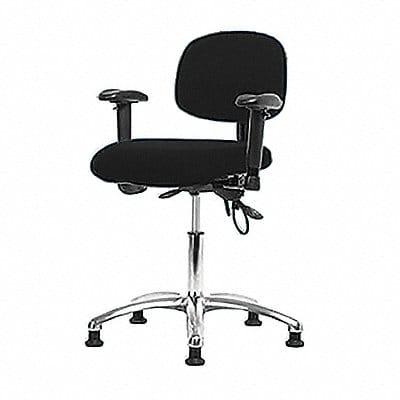 Fabric ESD Chr Desk Arms Glides Blk