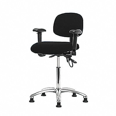 Fabric ESD Chair Med Arms Glides Blk