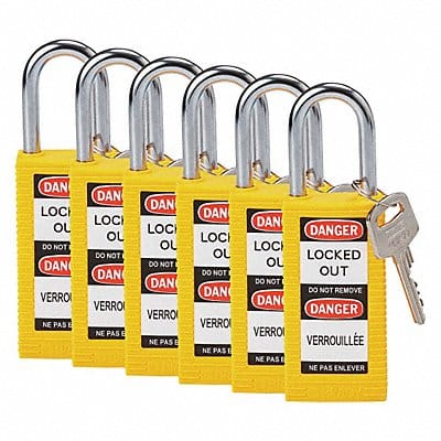 Lockout Padlock KD Yellow 3 H PK6