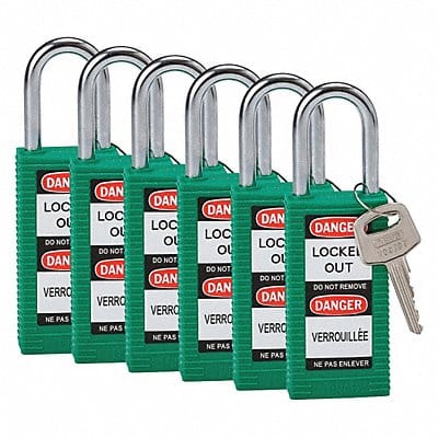 Lockout Padlock KD Green 3 H PK6