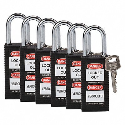 Lockout Padlock KD Black 3 H PK6